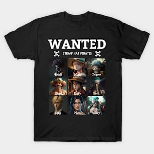 Straw Hat Pirates - Wanted (minimal text) T-Shirt